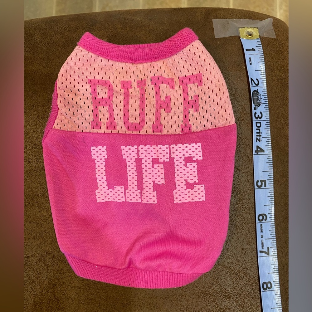 Top Paw Pink Dog Tank with 'Ruff Life' Print